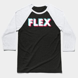 Flex Glitch White Baseball T-Shirt